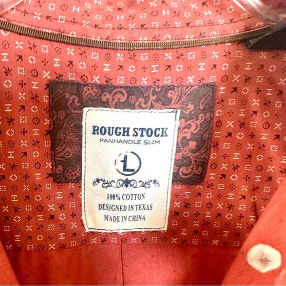 Nice red patterned rough stock by panhandle slim long sleeve dress shirt Large - Picture 4 of 5